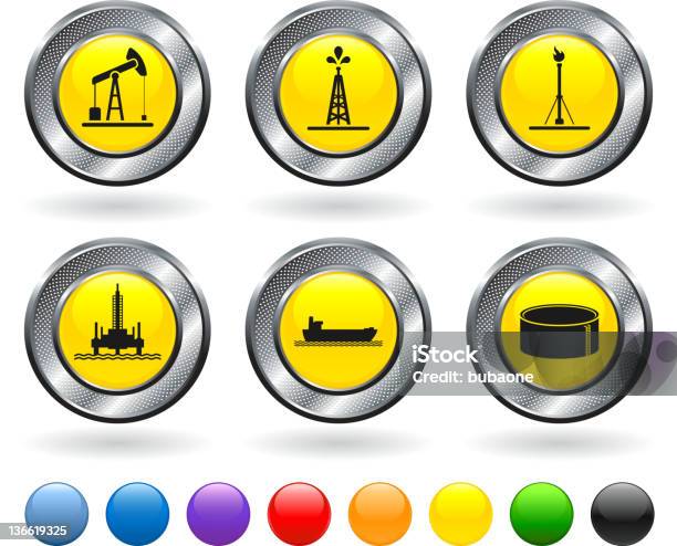 Oil Industry Resources Royalty Free Vector Icon Set Stock Illustration - Download Image Now