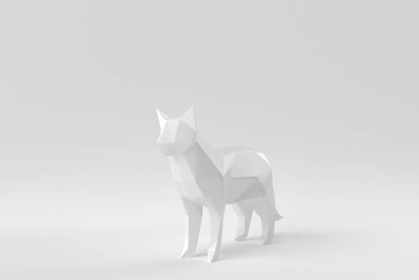 Low poly wolf portrait. Abstract polygonal 3d illustration