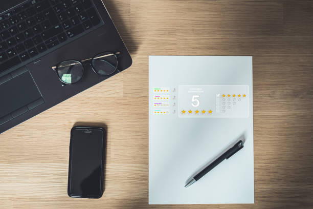 istock Business men is typing a costumer satisfaction on his smartphone 1366195262