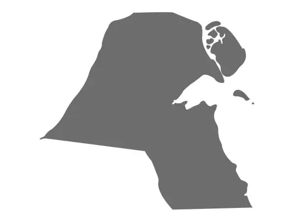Vector illustration of Kuwait map