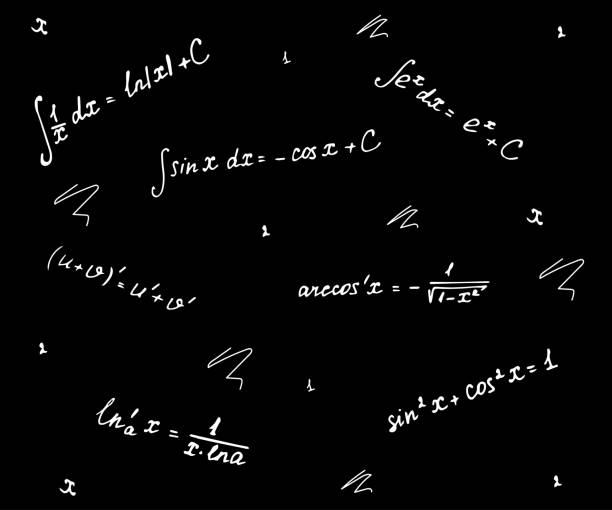 illustrations, cliparts, dessins animés et icônes de formules mathématiques de motifs homogènes sur un tableau noir - formula blackboard complexity scientist