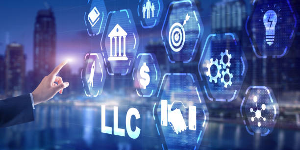 istock Limited Liability Company concept. Businessman touched LLC on virtual screen 1366206431