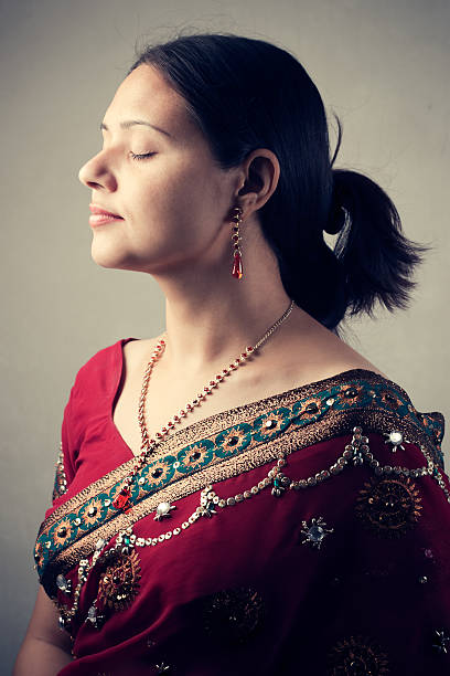 Beautiful Indian woman in red sari