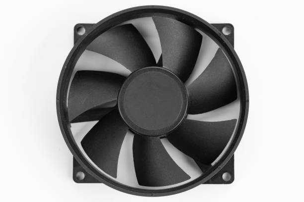 Computer fan isolated on white background. stock photo