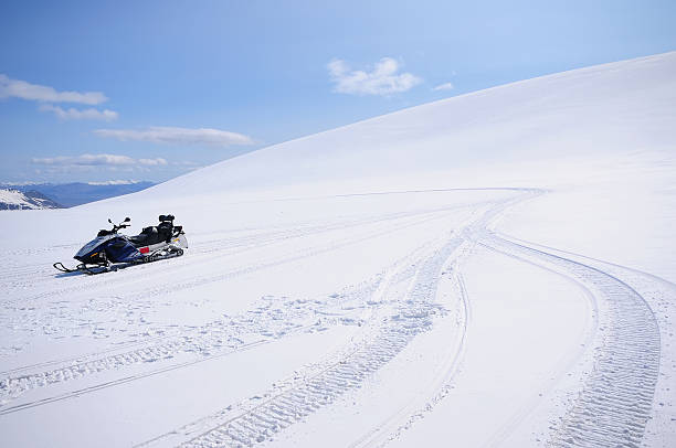 Snowmobile on Vatnajokull Glacier stock photo