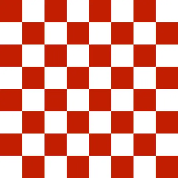 Vector illustration of Vector image of a red and white checkerboard grid.