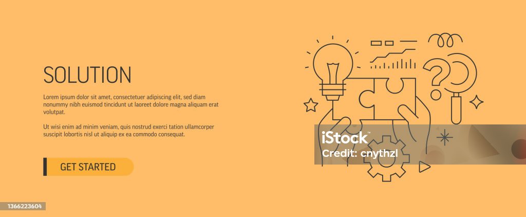 Sysolution Banner Solution Related Web Banner Line Style Modern Design Vector ...