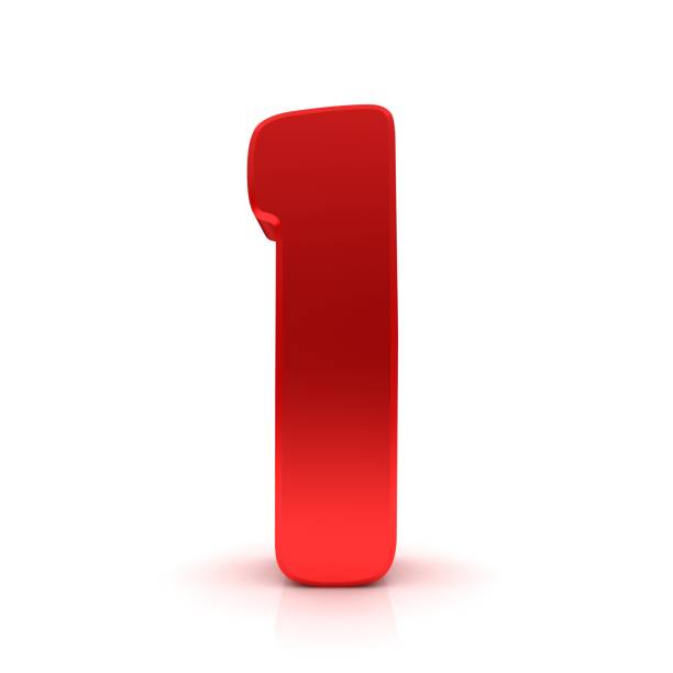 1 one red number 3d numeral sign
