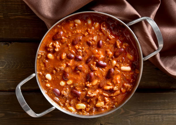 istock Stewed beans with ground beef, jalapeno pepper and bacon 1366224821
