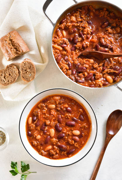 istock Stewed beans with ground beef, jalapeno pepper and bacon 1366224834