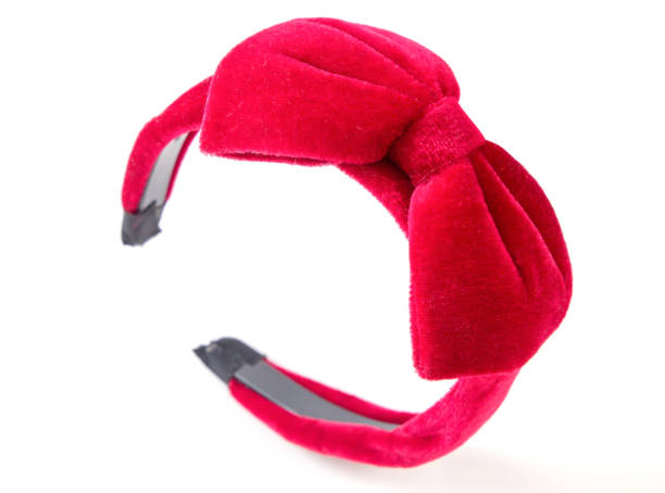 istock Red hair band, Headband with bow isolated on white background, clipping path. 1366226432