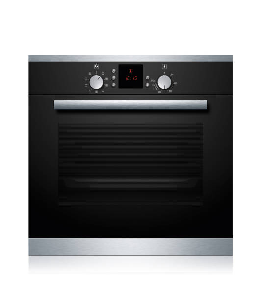 Modern metallic oven stock photo