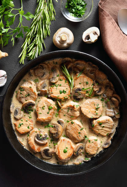 istock Pork medallions with mushroom gravy 1366228292