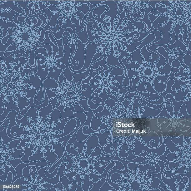 Vetores de Papel De Parede Sem Costura Com Neve e mais imagens de Abstrato - Abstrato, Azul, Bola de Árvore de Natal