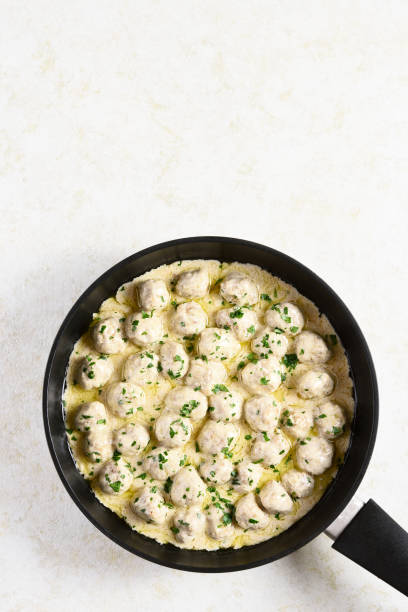 istock Swedish meatballs with creamy white sauce 1366234799