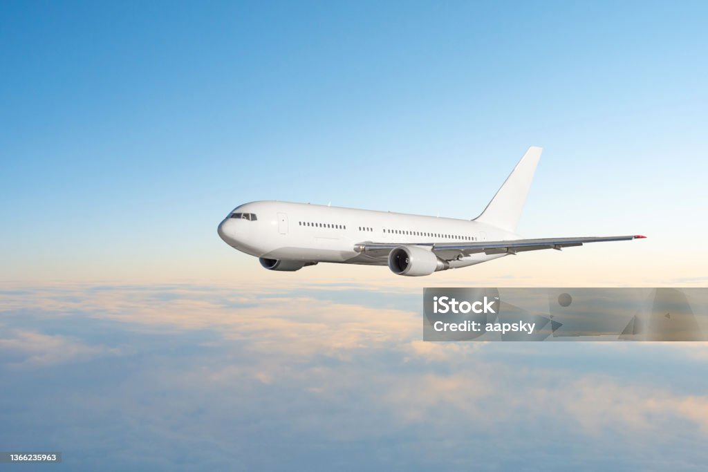 Flight Flying Images Evening Flight Flying Plane In The Sky Before Sunset Stock Photo ...