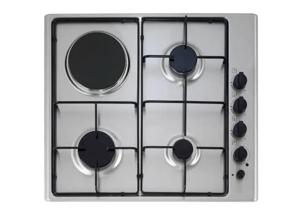 electrical and gas stove from top view