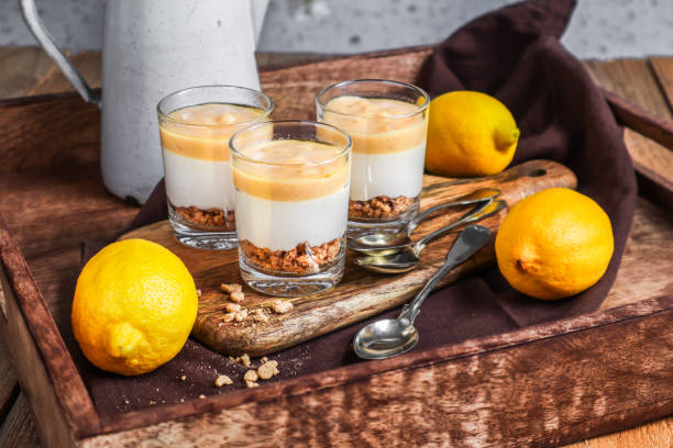 Lemon Cheesecake Cookie Crumble Dessert in Rustic kitchen