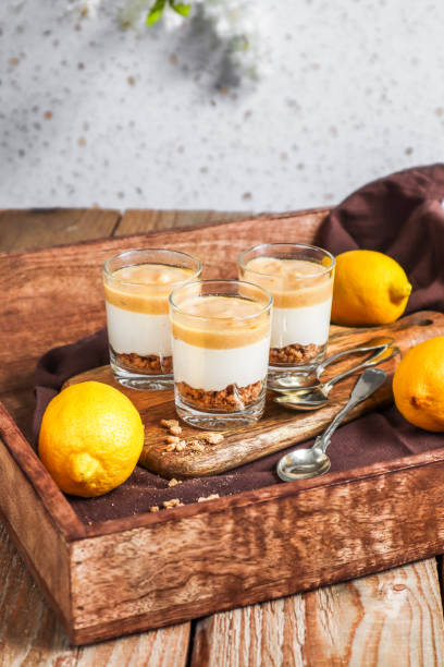 istock Lemon Cheesecake Cookie Crumble Dessert in Rustic kitchen 1366237723