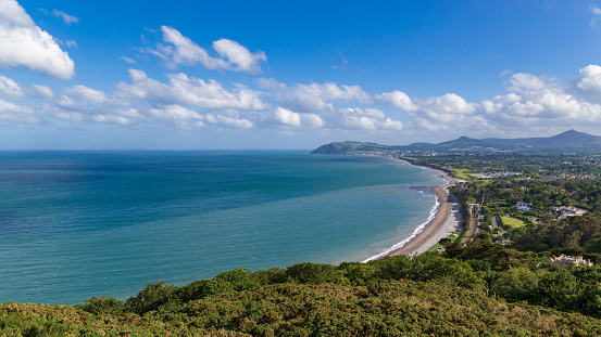 A view from Killiney Hill over Dublin Bay, Ireland. Summer time.