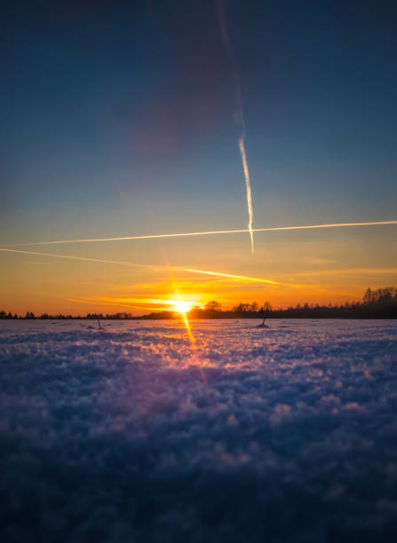 istock A beautiful winter landscape during sunrise from a low perspective. 1366245356