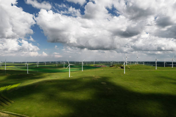 istock Aerial View of Wind Turbine 1366248384