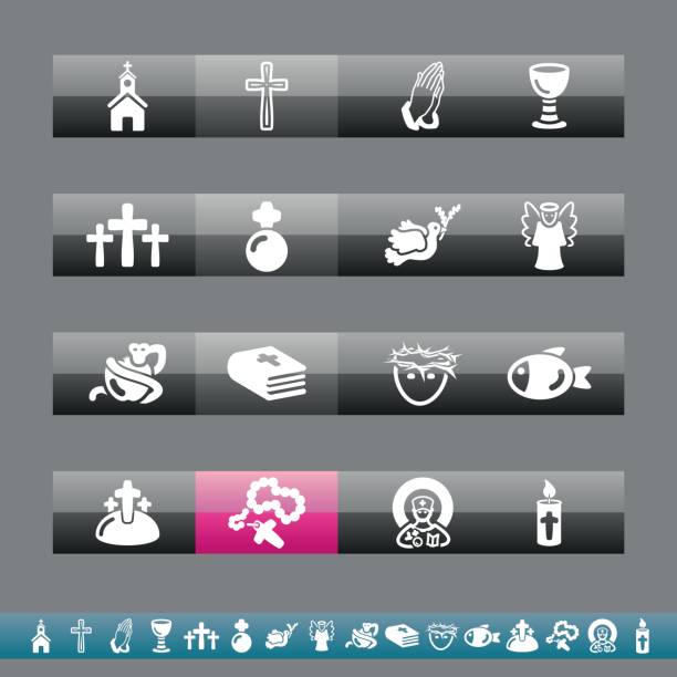 ilustraciones, imágenes clip art, dibujos animados e iconos de stock de cristianismo iconos/gris y rosa - candle human hand candlelight symbols of peace