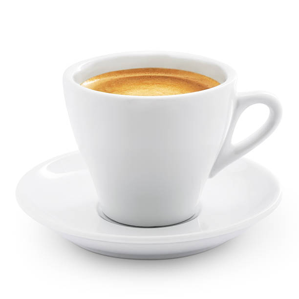 Coffee espresso Caffe espresso isolated on white + Clipping Path cup stock pictures, royalty-free photos & images