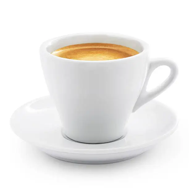 Caffe espresso isolated on white + Clipping Path