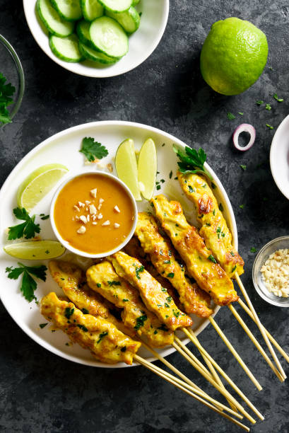 istock Grilled chicken skewers 1366255040