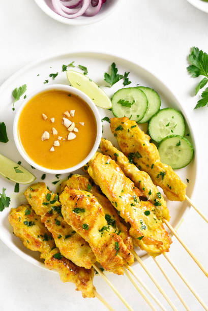 istock Grilled chicken skewers 1366255042
