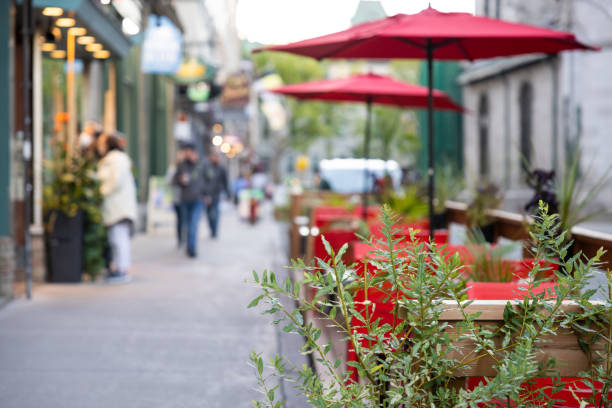 istock Restaurant Terrasse in Petit Champlain District of Old Quebec City 1366255060