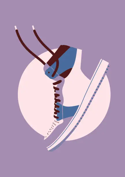 Vector illustration of Sneakers mid