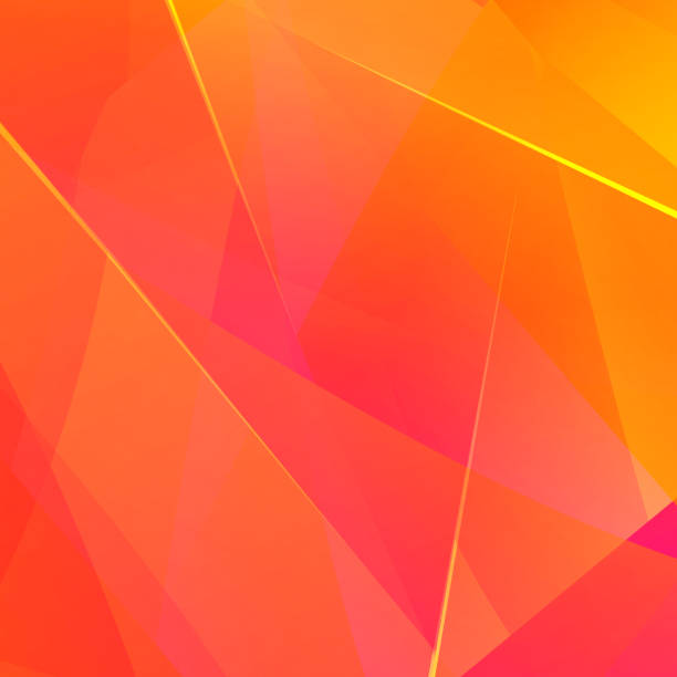 abstrakter hintergrund des leuchtend orange gelben dreiecks - isolated leisure games three dimensional three dimensional shape stock-grafiken, -clipart, -cartoons und -symbole