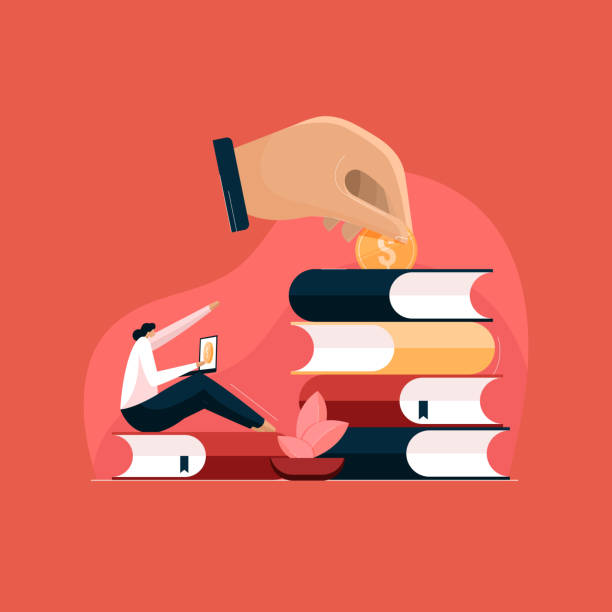Scholarship and Student Loan concept, Invest in Knowledge Scholarship and Student Loan concept, Invest in Knowledge post graduate students stock illustrations