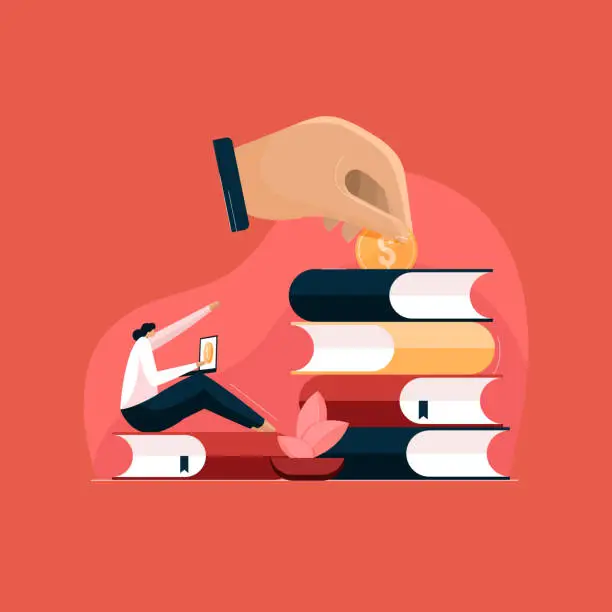 Vector illustration of Scholarship and Student Loan concept, Invest in Knowledge
