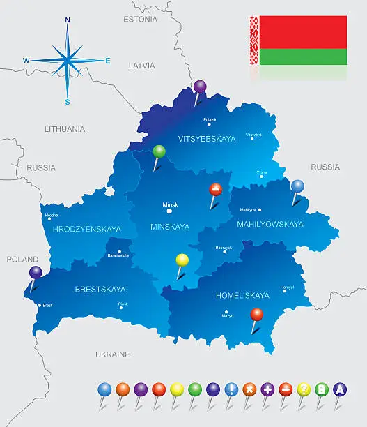 Vector illustration of Map of Belarus