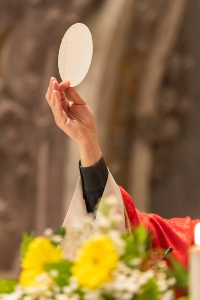 istock The Holy Bread in the rite of Eucharist 1366265741
