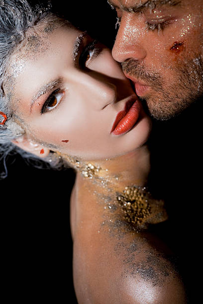 istock Man kissing beautiful woman 136626607