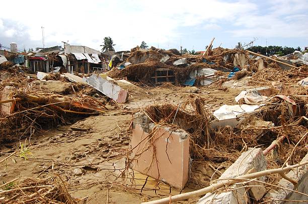 istock Houses Destroyed by Typhoon and Flood 136626697