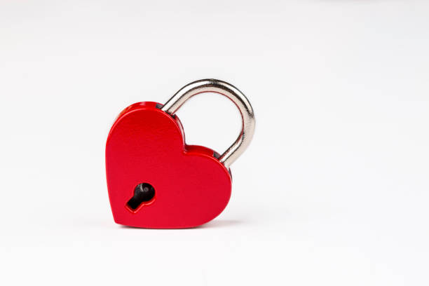 istock Red heart lock on the white background. Valentine's day concept. 1366267633