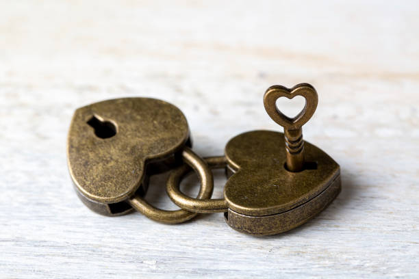 Heart shaped padlock. Valentines day love concept.
