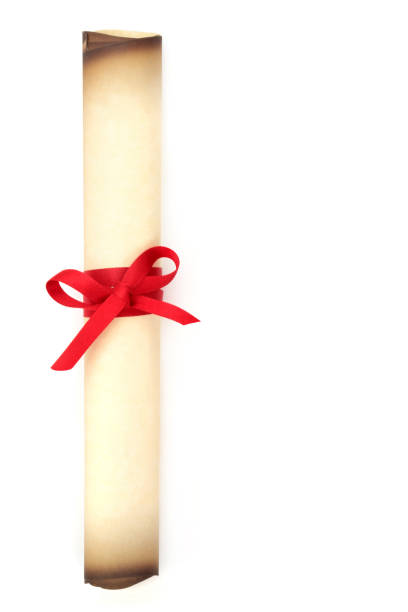 istock Old Parchment Scroll Tied with Red Ribbon 1366268790