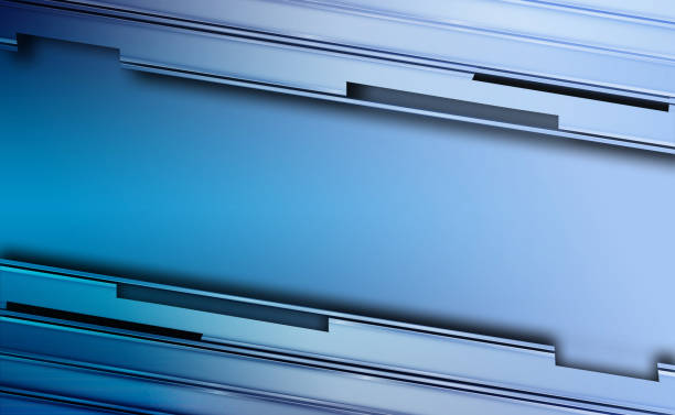 istock Abstract corporate geometry blue shade lines background. Metallic futuristic technology modern banner design. 1366270619