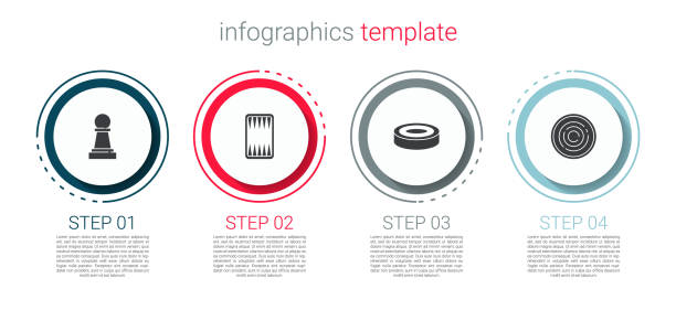 ustaw szachy, planszę backgammon, żetony w kratkę i . szablon infografiki biznesowej. wektor - gambling chip gambling single object leisure games stock illustrations