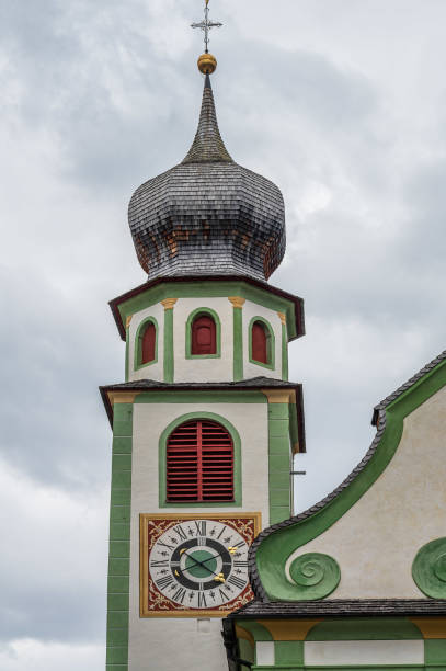 church in the mountain village of San Cassiano, Val Badia, in the heart of Dolomites