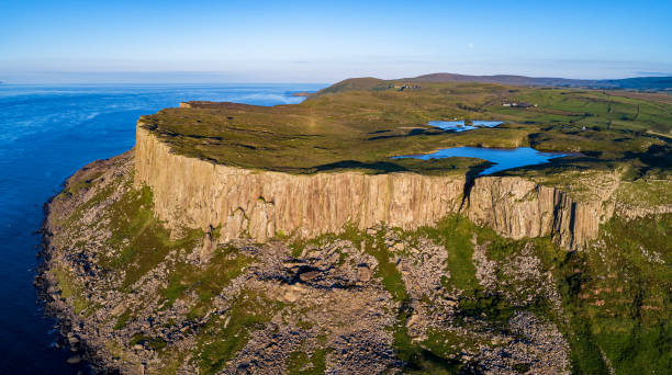 Fair Head big cliff in Northern Ireland, UK stock photo