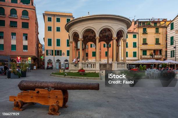 Martyrs Of Liberty Square In Rapallo Stock Photo - Download Image Now - Ancient, Architecture, Building Exterior