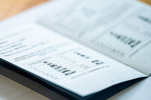 istock Close-up on an international driving license. 1366273940