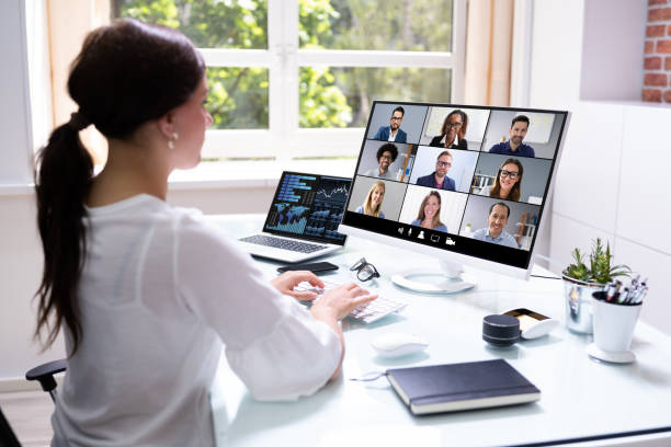 istock Woman In Virtual Telework Webinar 1366273962